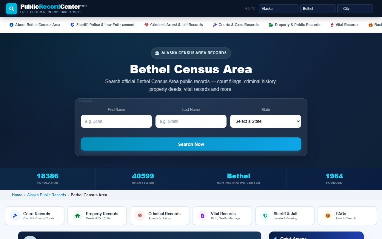 Bethel Census Area Comprehensive Records Guide