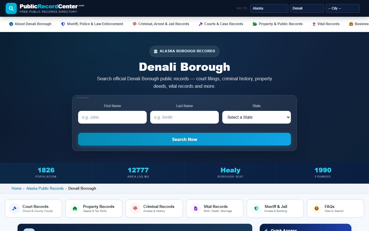 Denali Borough Records Guide