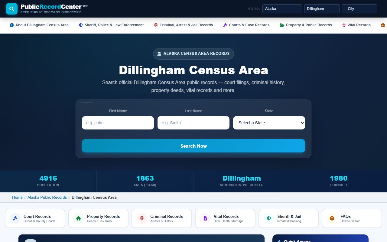 Dillingham Census Area Records Guide