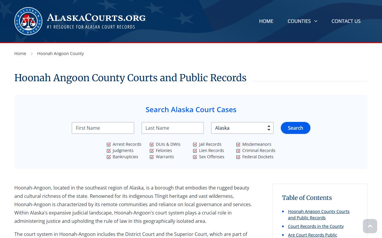 Hoonah-Angoon Census Area Court Resources