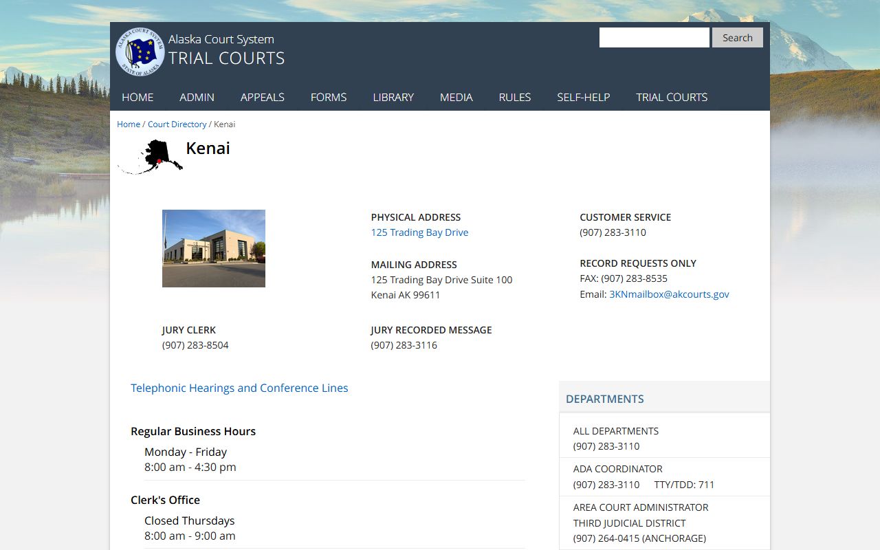 Kenai Peninsula Borough Court Directory