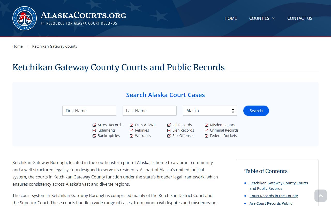 Alaska Court System Ketchikan Gateway Borough